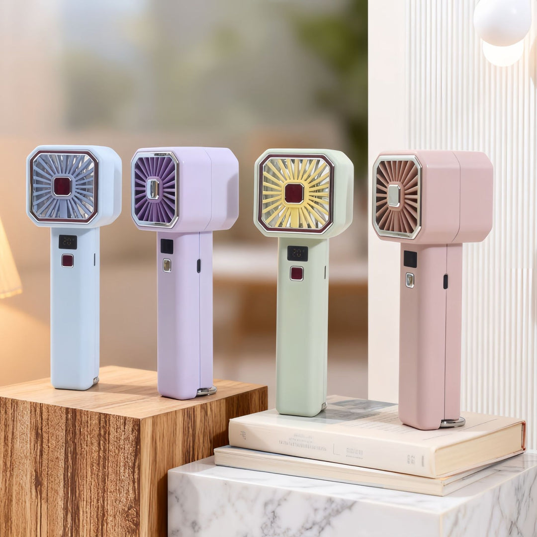 Women's Portable Handheld Fan with Digital Control Bowlift