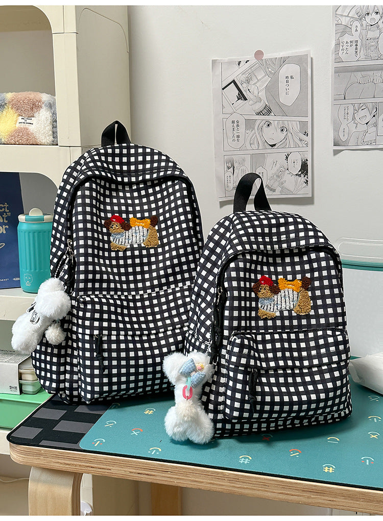 Cute Dog Embroidered Backpack