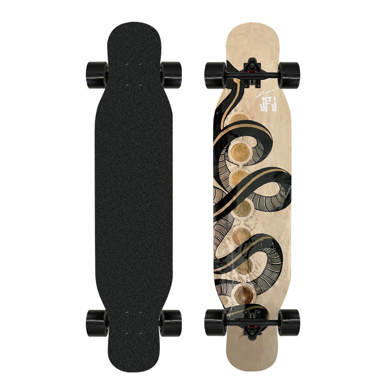 Artistic Lion-Emblazoned Longboard Bowlift