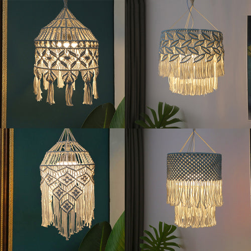 Handwoven Macramé Pendant Lamp