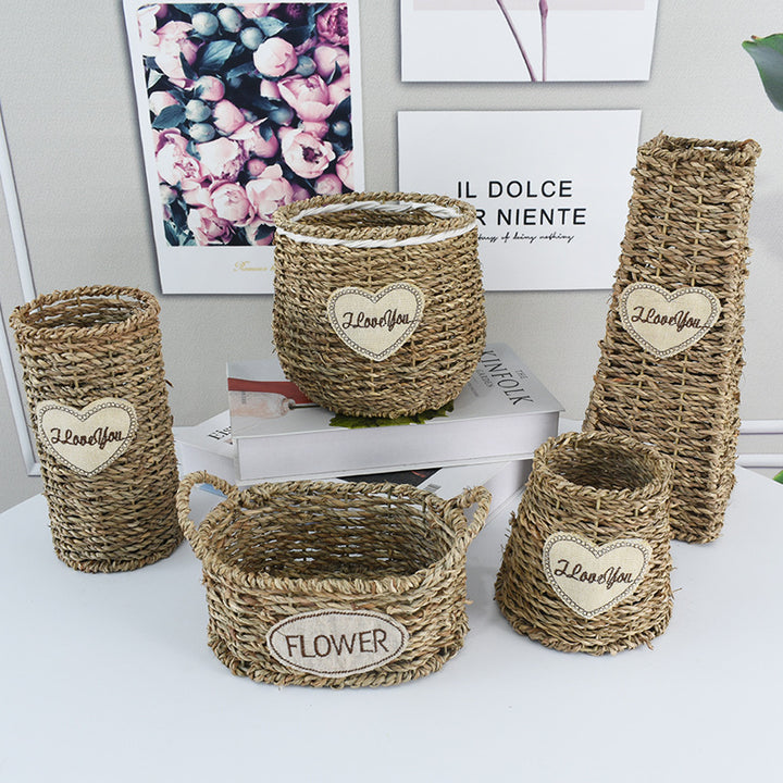 Handcrafted Natural Woven Storage Basket Bowlift