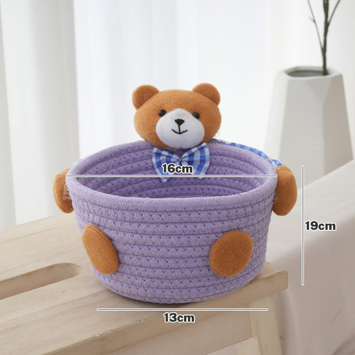 Cozy storage basket with bear motif Bowlift