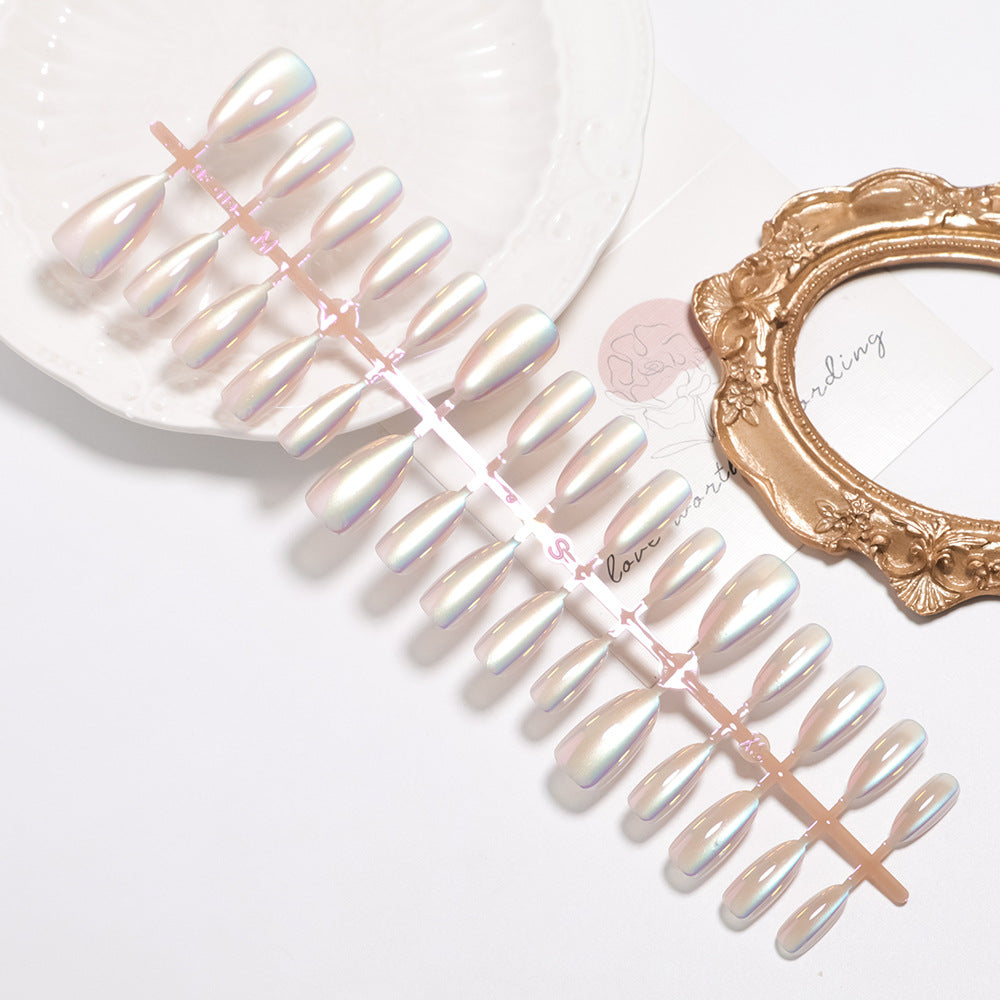 Iridescent Glossy Press-On Nail Set Bowlift