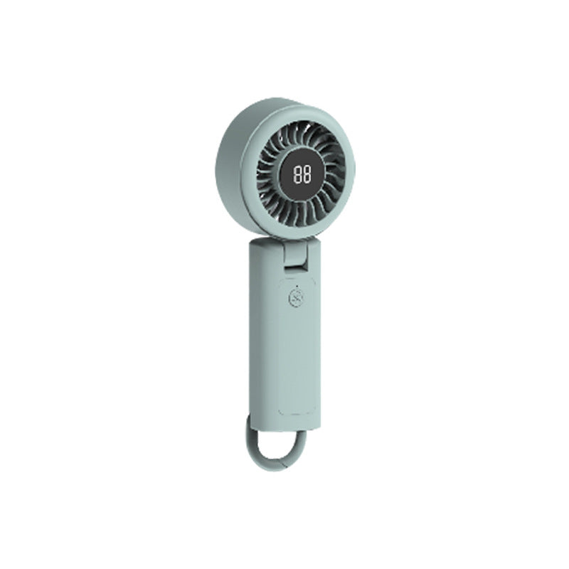 Women portable hand fan with digital fan display Bowlift