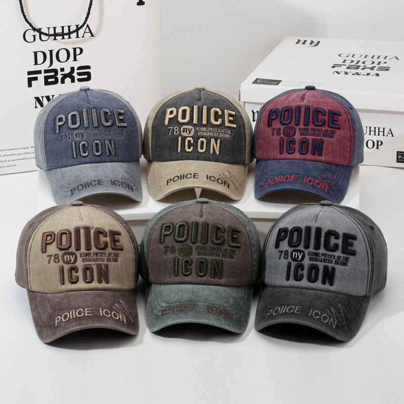 Men's Vintage-Inspired Embroidered Baseball Cap Bowlift