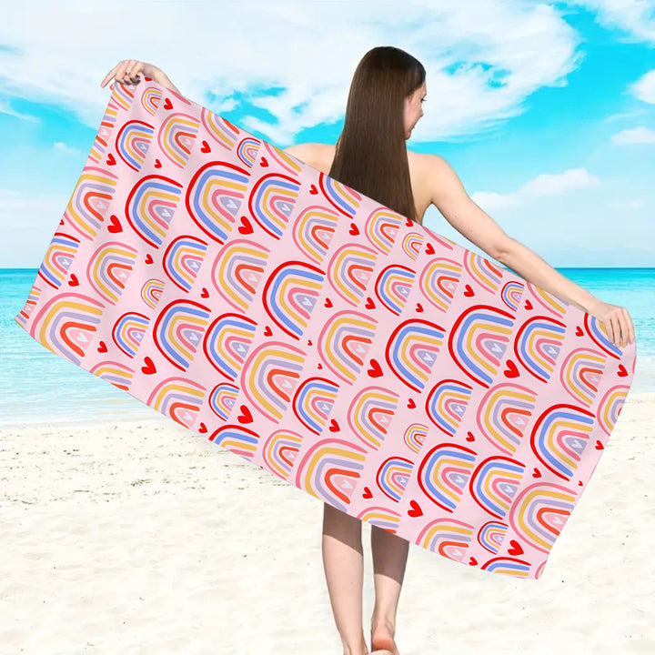 large and soft beach towel with striped pattern Bowlift