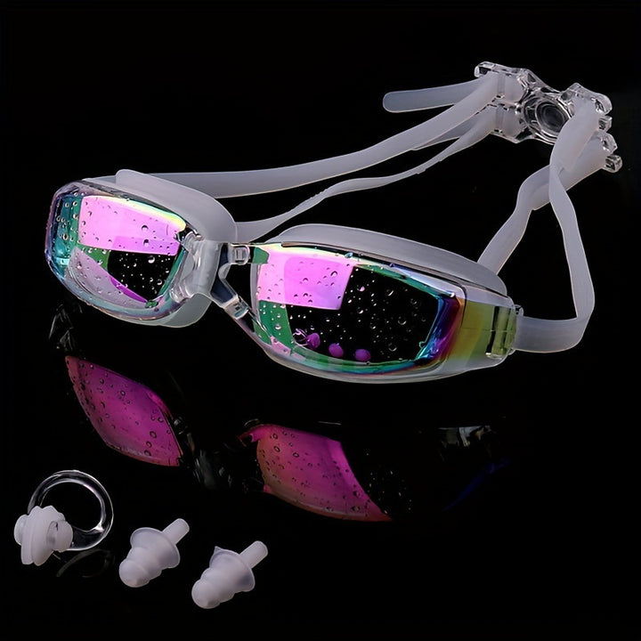 Swimming goggles with ergonomic design and adjustable head strap Bowlift