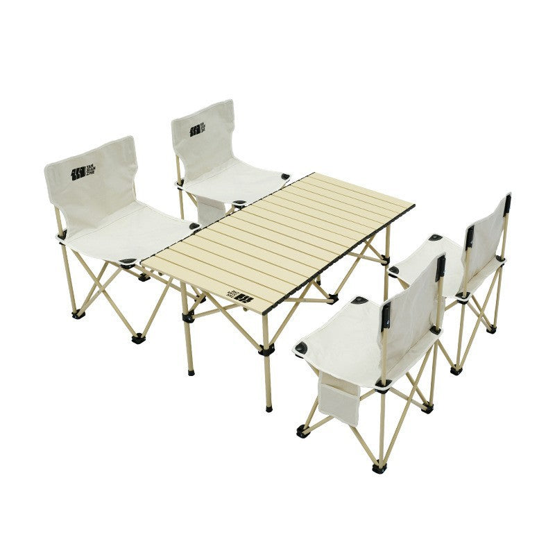 Folding Camping Table With Two Additional Chairs Bowlift