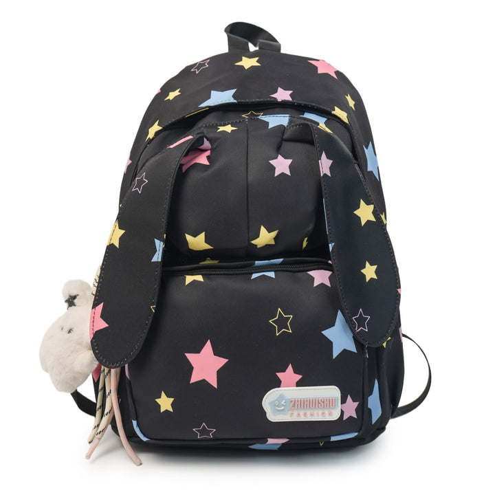 Cute Animal Ears Star Print School Backpack Bowlift