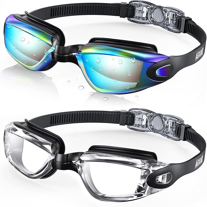 Swim goggles with adjustable head strap and anti-fog technology Bowlift
