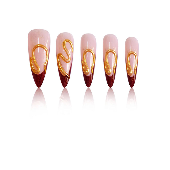 Artistic Stiletto Press-On Nail Design Bowlift