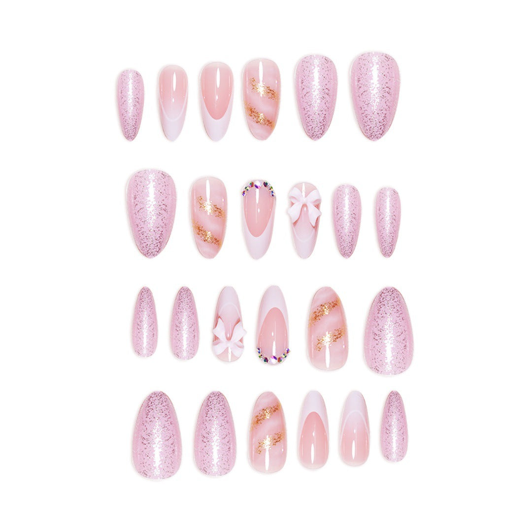Elegant Floral Press-On Nail Art Extensions Bowlift