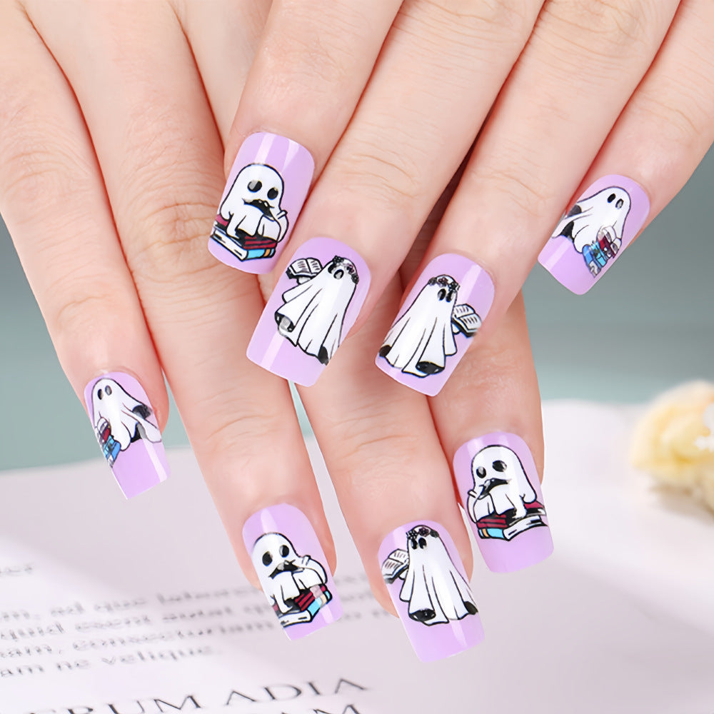Artificial nails with playful ghost design Bowlift
