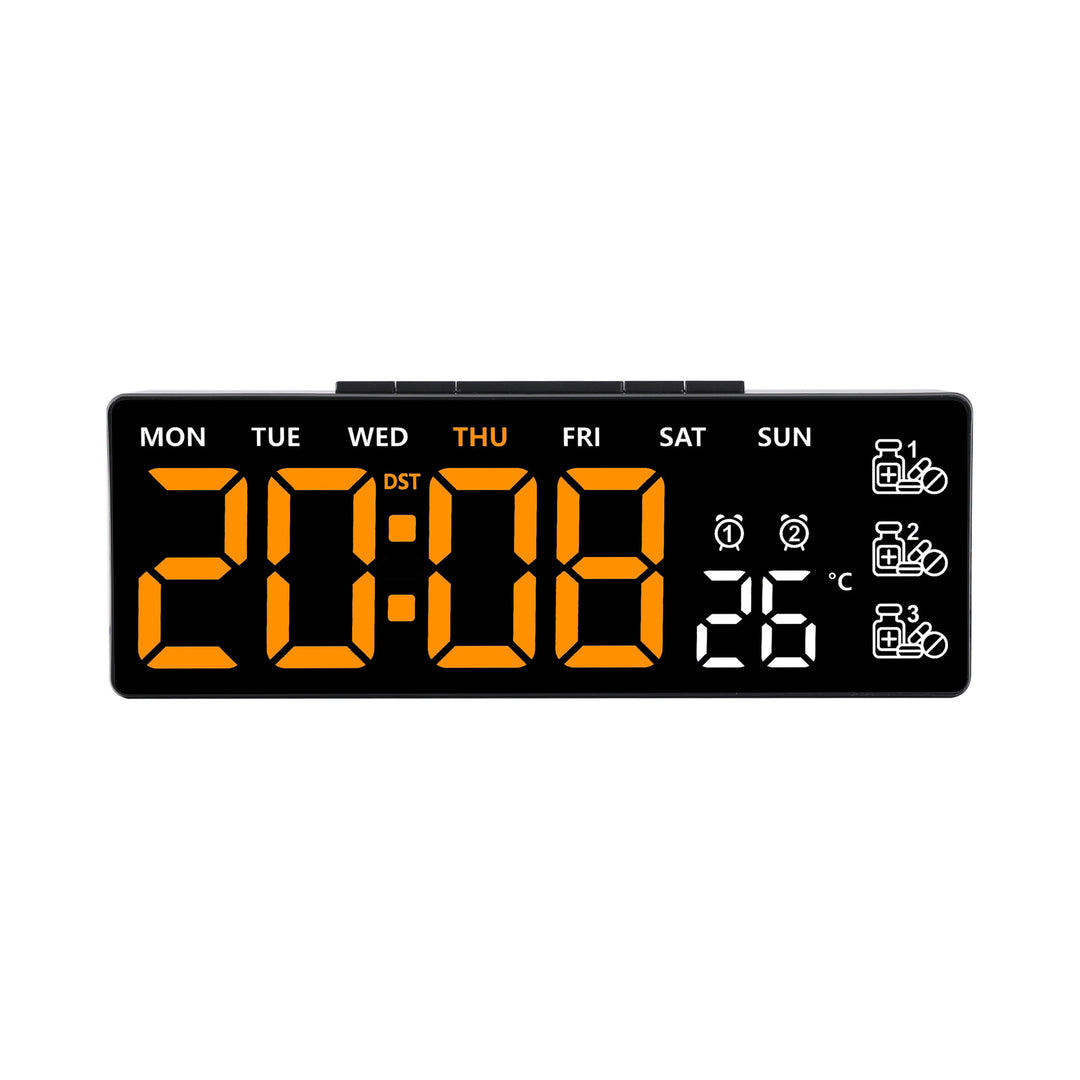 Digital Thermo Alarm Clock with Large LED Display Bowlift