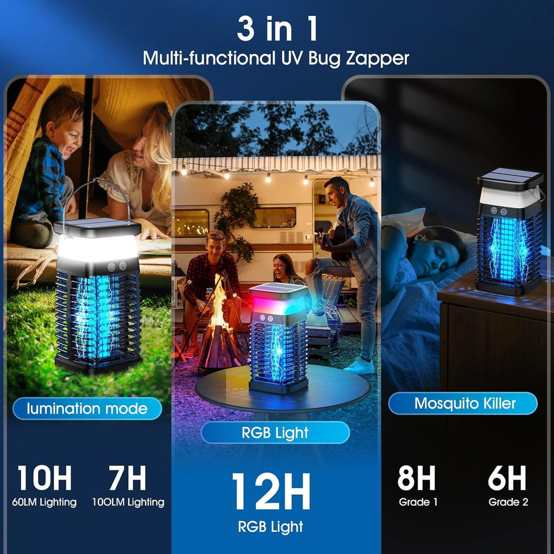 Solar-Powered PIR Motion Sensor Mosquito Zapper Lamp Bowlift
