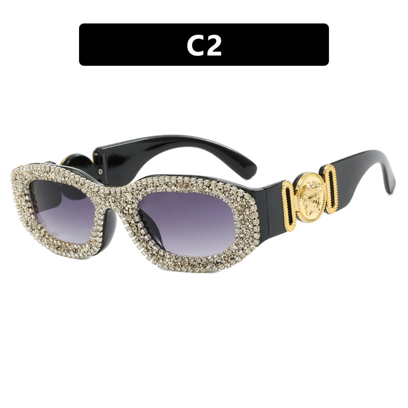 Women's extravagantly designed sunglasses with rhinestone-studded frame Bowlift