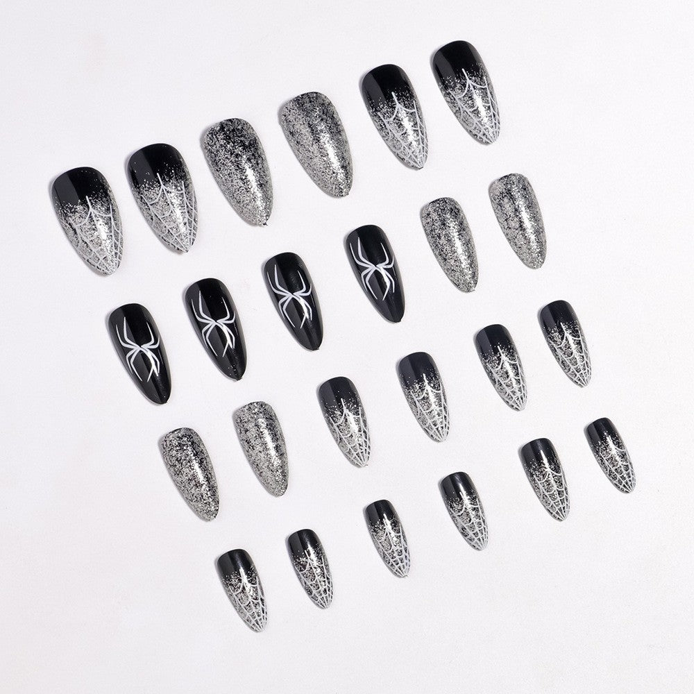 Halloween-Themed Spider Web Press-On Nails Bowlift