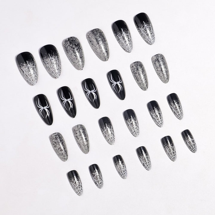 Halloween-Themed Spider Web Press-On Nails Bowlift