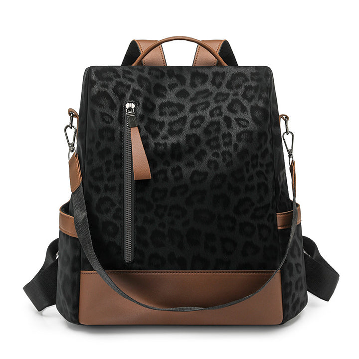 Chic Leopard Print Backpack Bowlift