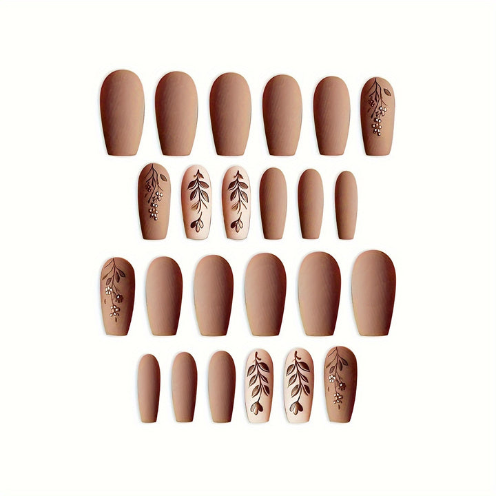 Elegant Floral Matte Nail Art Bowlift