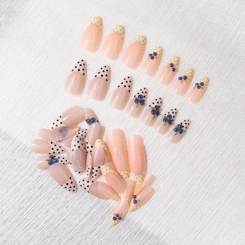 French Tip Floral Press-On Nail Set Bowlift