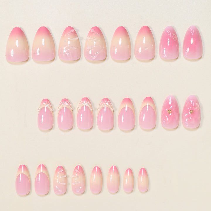 Elegant Floral Press-On Nail Art Set Bowlift