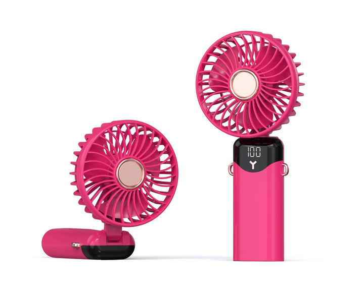 Portable Mini Fan with USB Charging and Digital Display Bowlift