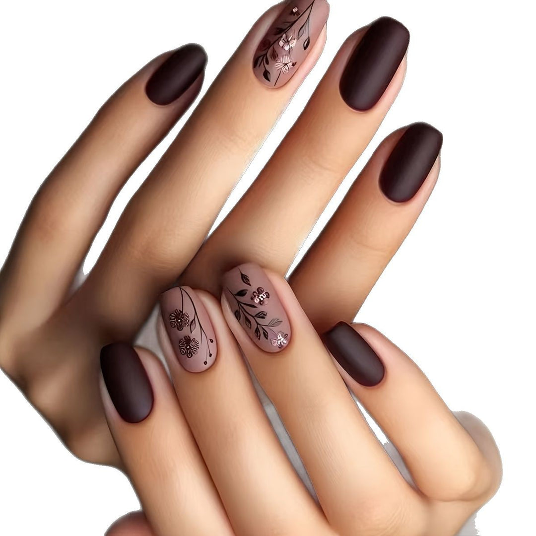 Floral Art Acrylic Nail Set Bowlift