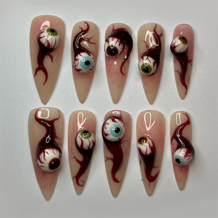 Artistic Halloween Press-On Nail Set Bowlift