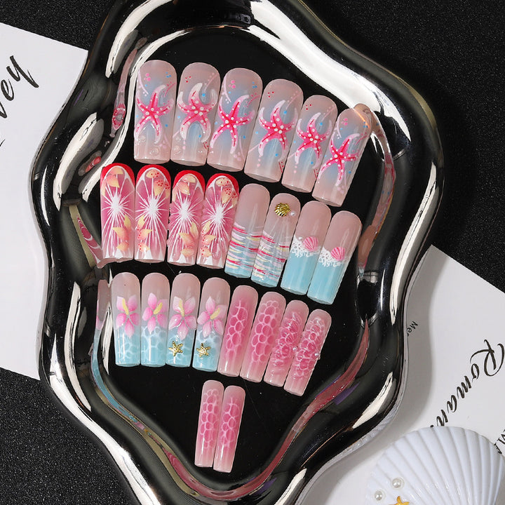 Tropical Ocean-Inspired Press-On Nail Set Bowlift