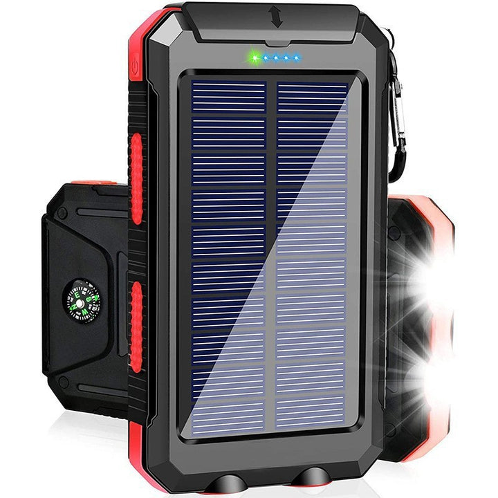 Solar charger with integrated compass and LED flashlight Bowlift