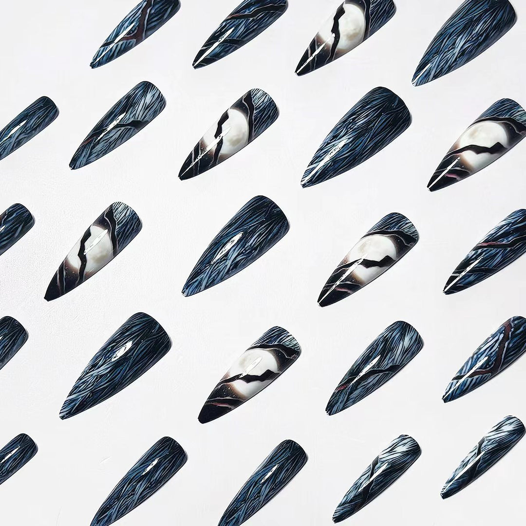 Artificial Nails in Futuristic Moon Design Bowlift