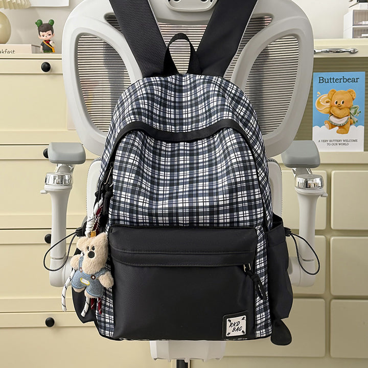 Checked Patterned Backpack Bowlift