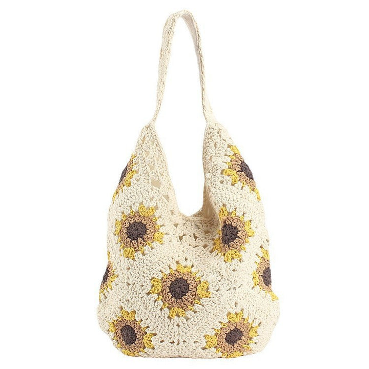 Handcrafted crochet bag with sunflower pattern Bowlift