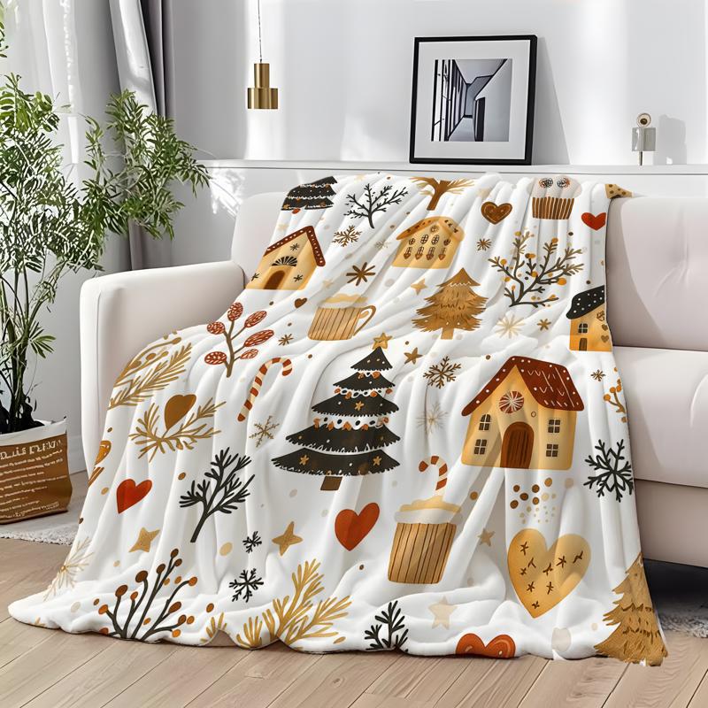 Cozy Holiday-Themed Fleece Throw Blanket