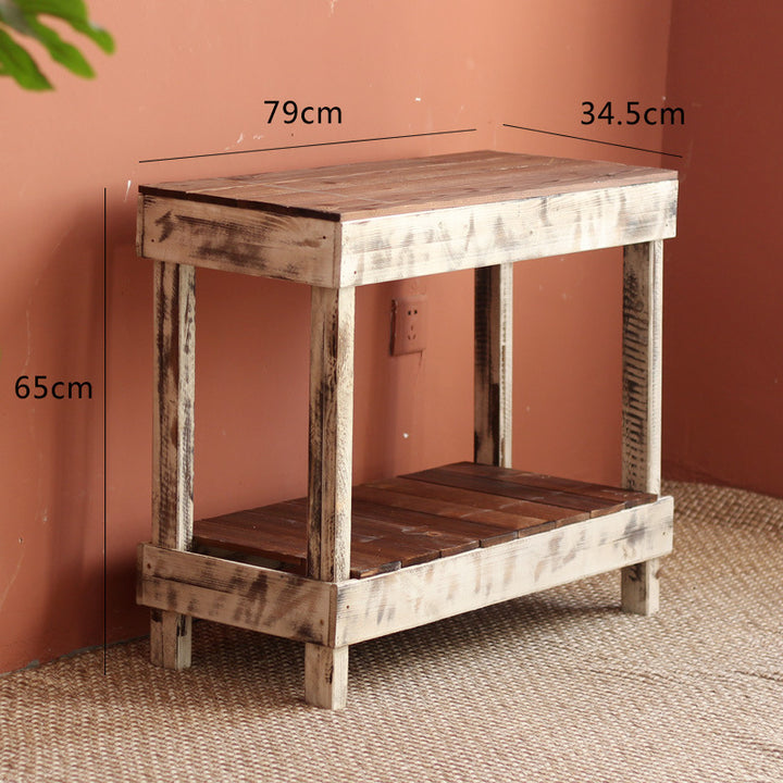 Handmade side table made of solid wood Bowlift