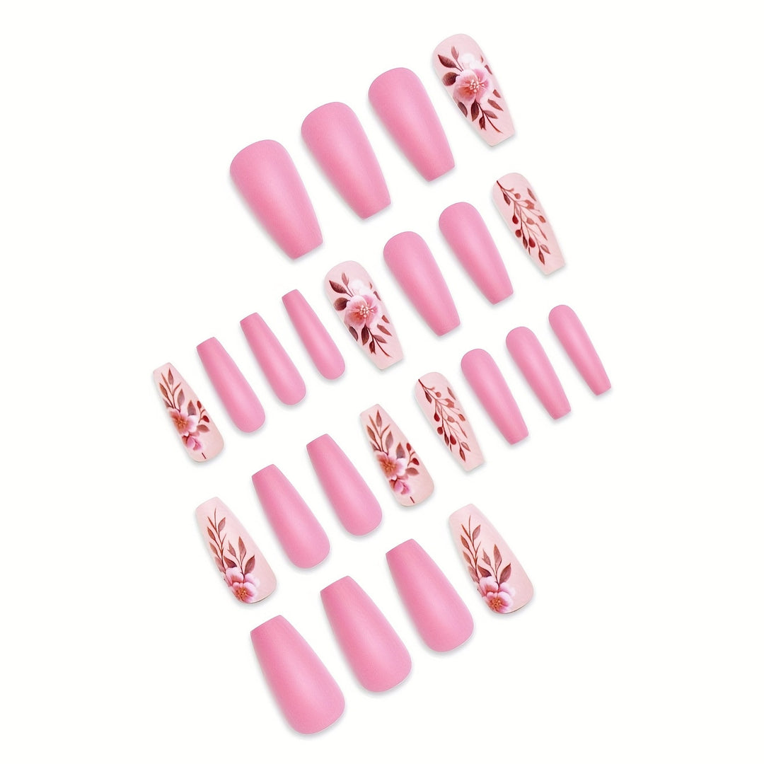 Floral Art Acrylic Nail Enhancements Bowlift