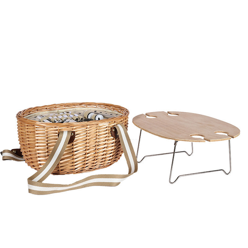 Ladies Picnic Basket with Practical Folding Table Bowlift