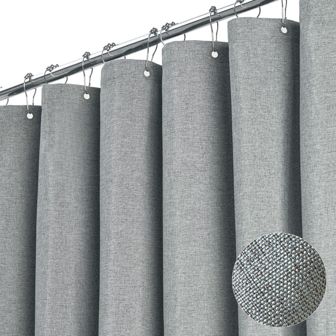Textured Fabric Shower Curtain Bowlift
