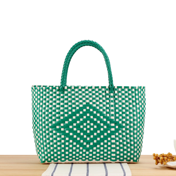Braided Tote Bag Made of Robust Material with Structured Design Bowlift