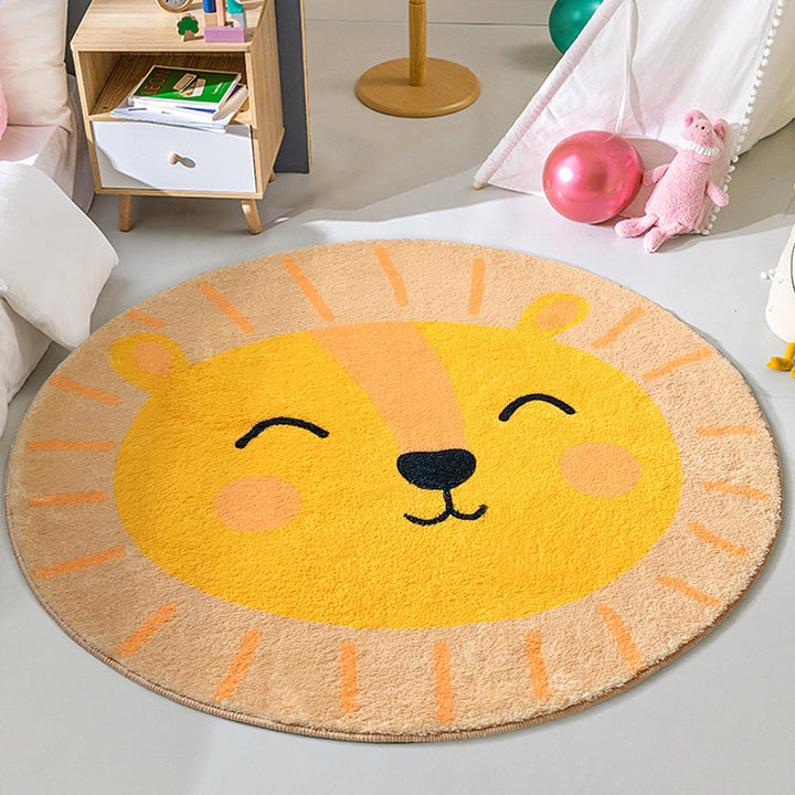 Lion-Themed Round Area Rug