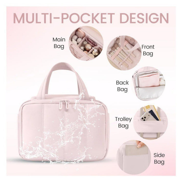 Cosmetic transport bag made of durable material with removable dividers Bowlift