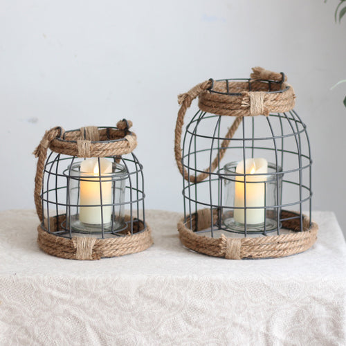 Decorative lantern made of metal and glass Bowlift