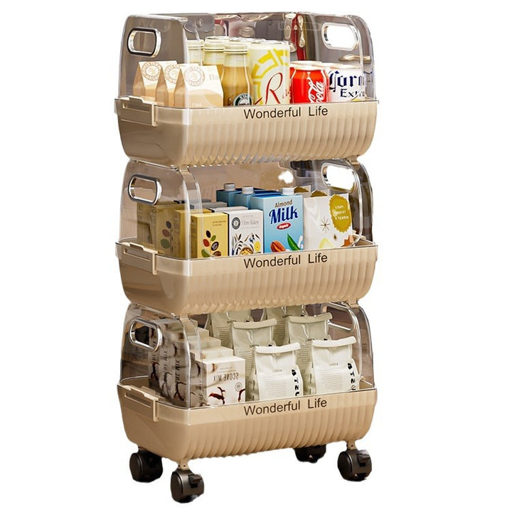 Multi-Tier Storage Organizer with Transparent Baskets Bowlift