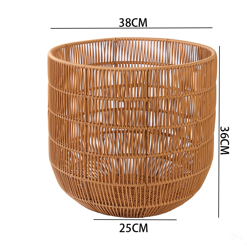 Women's Round Storage Basket with Practical Side Handles Bowlift