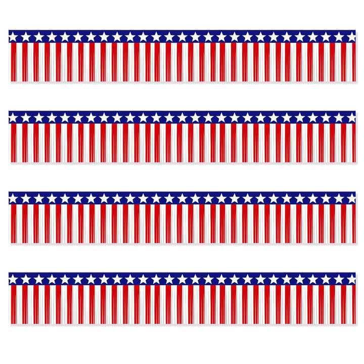 Unisex decorative table fringe set with star border and long fringes for party and event decoration Bowlift