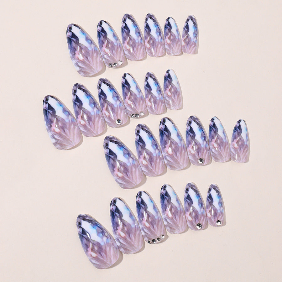 Stylish artificial nail set with glittering ombre effect Bowlift