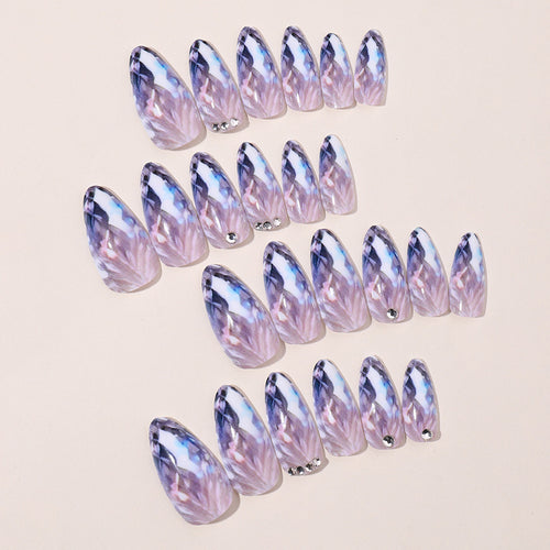 Stylish artificial nail set with glittering ombre effect Bowlift
