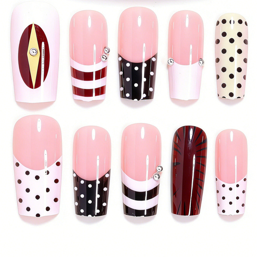 Decorative French Tip Nail Art Extensions Bowlift