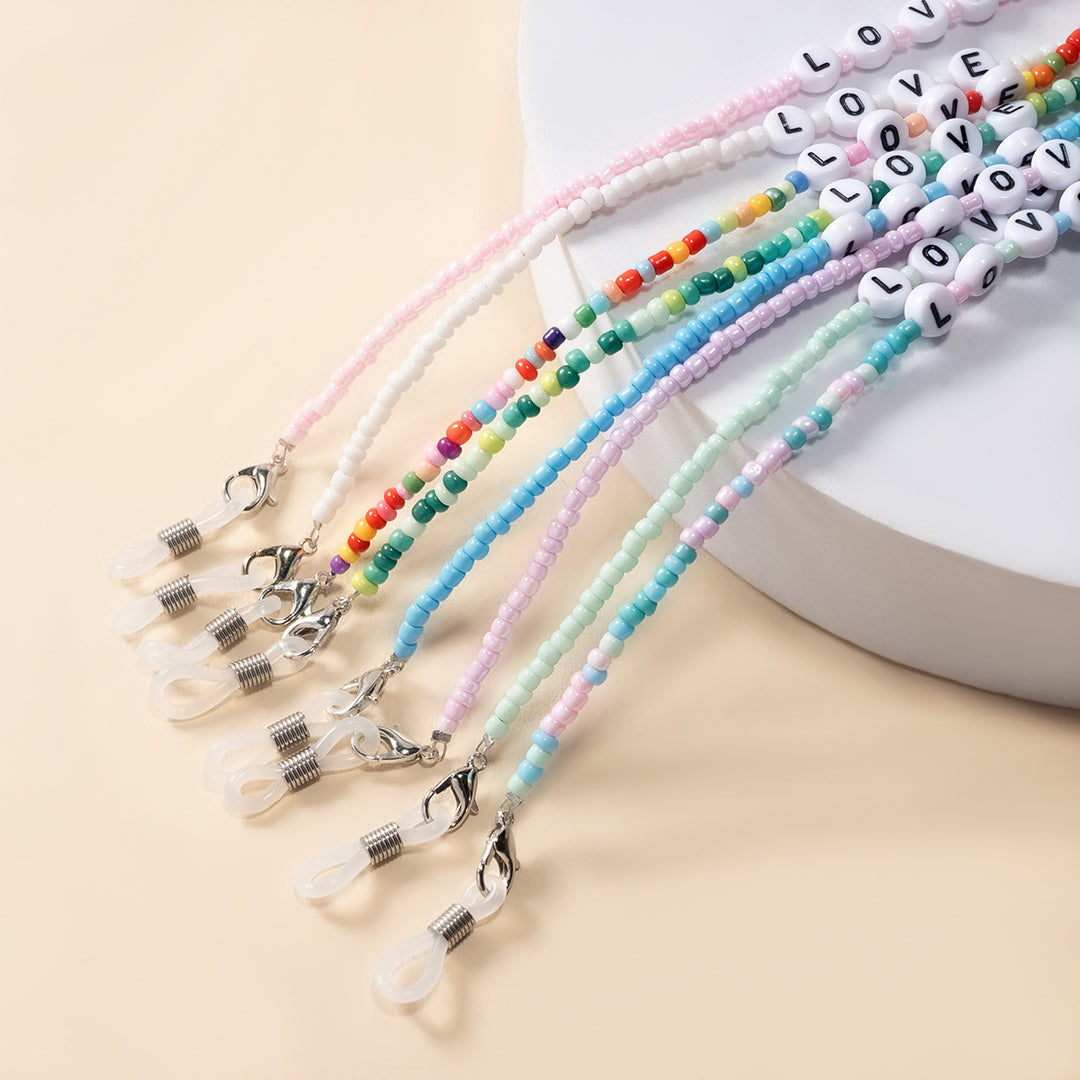 Love-themed Beaded Eyewear Chain Bowlift